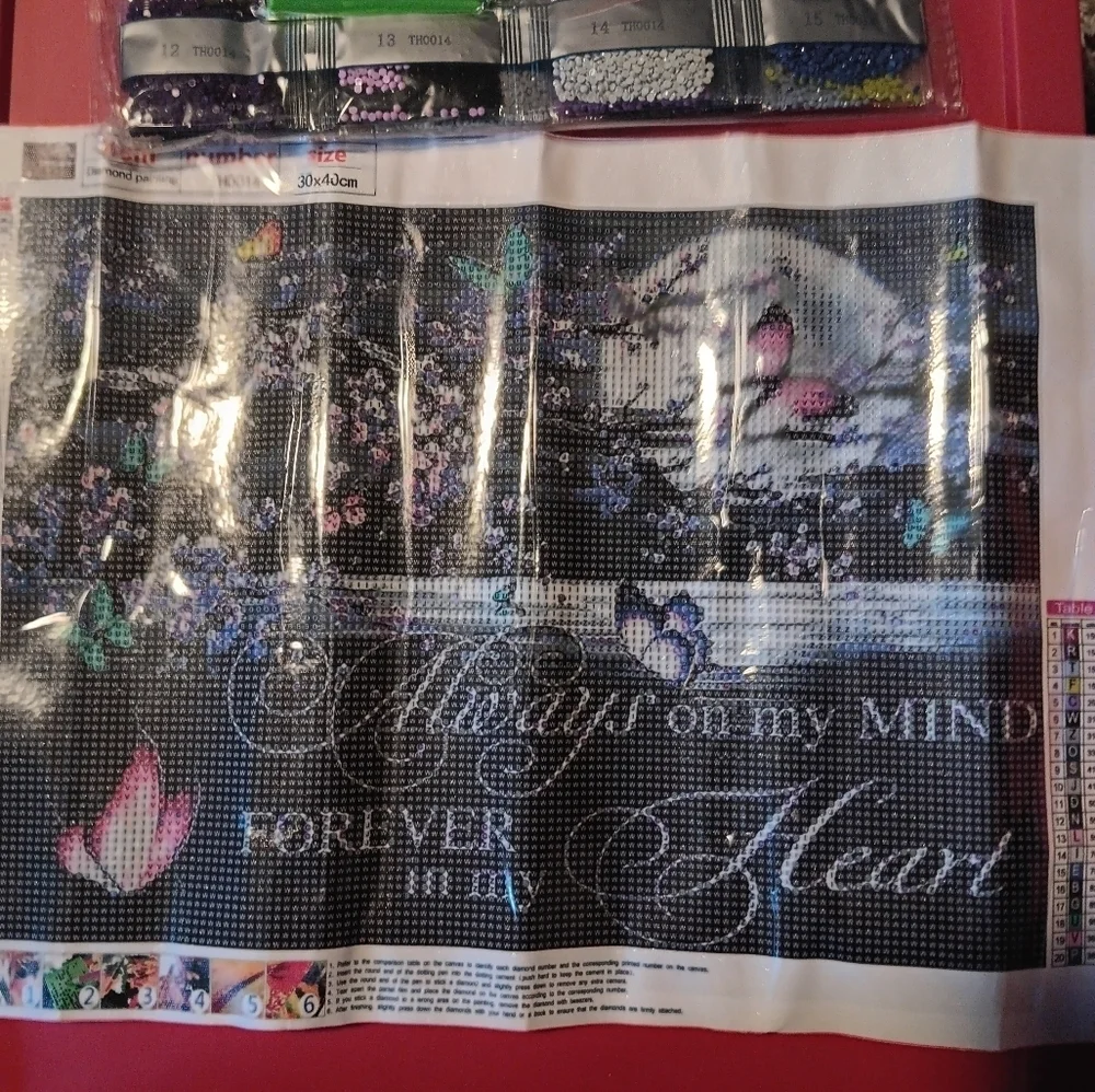 Black and Purple 'Always On My Mind, Forever In My Heart' DIY Art Kit 30x40